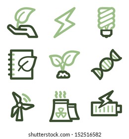 Ecology icons set5, green line contour series