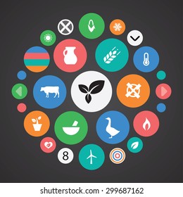 ecology icons universal set for web and mobile