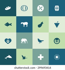 ecology icons universal set for web and mobile