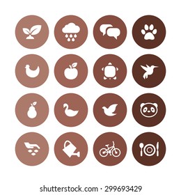 ecology icons universal set for web and mobile