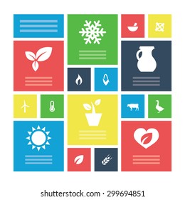 ecology icons universal set for web and mobile