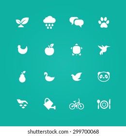 ecology icons universal set for web and mobile