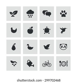 ecology icons universal set for web and mobile