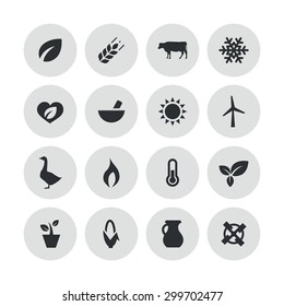 ecology icons universal set for web and mobile