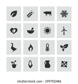 ecology icons universal set for web and mobile