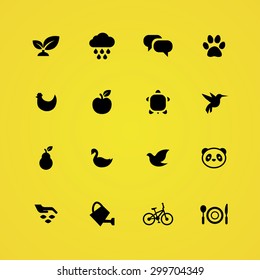 ecology icons universal set for web and mobile
