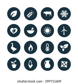 ecology icons universal set for web and mobile