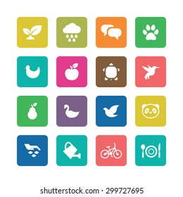 ecology icons universal set for web and mobile