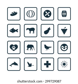 ecology icons universal set for web and mobile