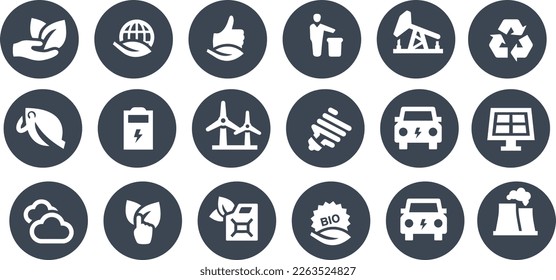 Ecology Icons vector design solar