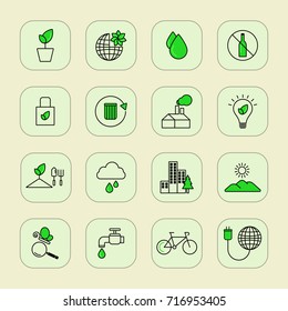 Ecology icons vector, Green Ideas.