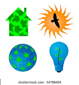 Ecology icons. Vector illustration.