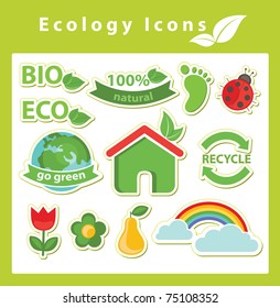 ecology icons. vector illustration