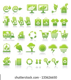 Ecology  icons, vector set.