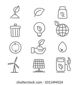 Ecology icons with White Background
