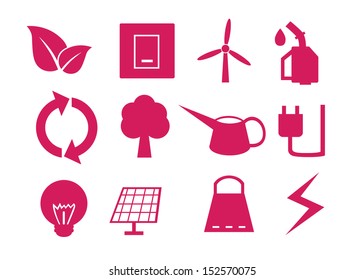 Ecology icons with White Background