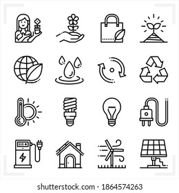 Ecology icons with White Background
