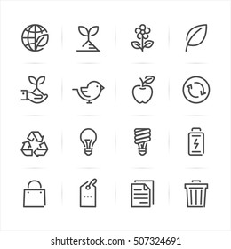 Ecology Icons With White Background