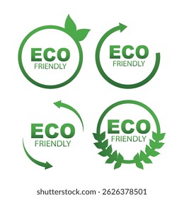 ecology icons.Eco-friendly. green leaves. Vector illustration