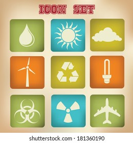 Ecology icons,vector