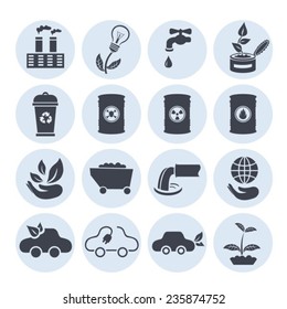 Ecology icons.Vector. EPS-10 (non transparent elements, non gradient)