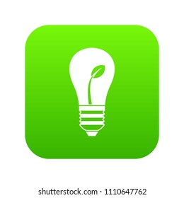 Ecology idea bulb with plant in simple style isolated on white background vector illustration