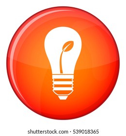 Ecology idea bulb with plant in simple style isolated on white background vector illustration