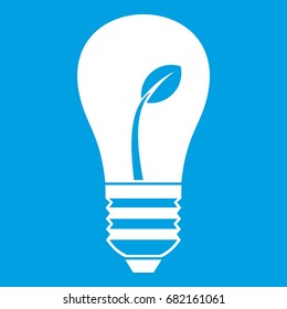 Ecology idea bulb with plant in simple style isolated on white background vector illustration