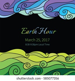 Ecology Illustration Earth Hour an annual international event, held on the last Saturday of March