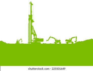 Ecology industrial construction site vector background illustration card concept