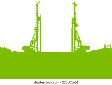 Ecology industrial construction site vector background illustration card concept