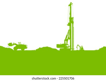 Ecology industrial construction site vector background illustration card concept