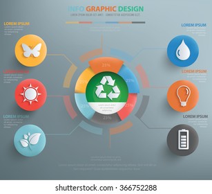 
Ecology info graphic design, clean vector