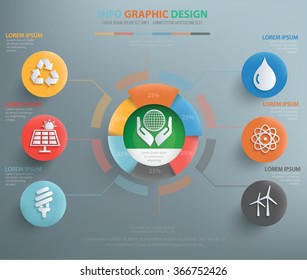 
Ecology info graphic design, clean vector