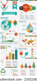 Ecology info graphic design on white background,clean vector