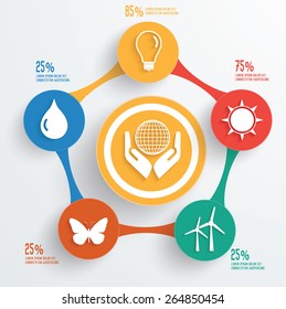 Ecology info graphic design, vector 