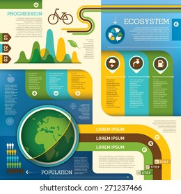 Ecology info graphic design. Vector illustration.