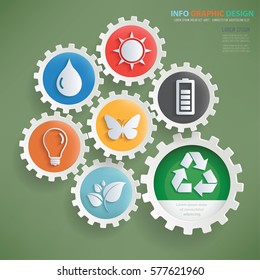 Ecology info graphic design,clean vector