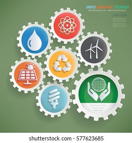 Ecology info graphic design,clean vector