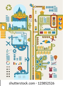 ecology info graphic elements,vector background