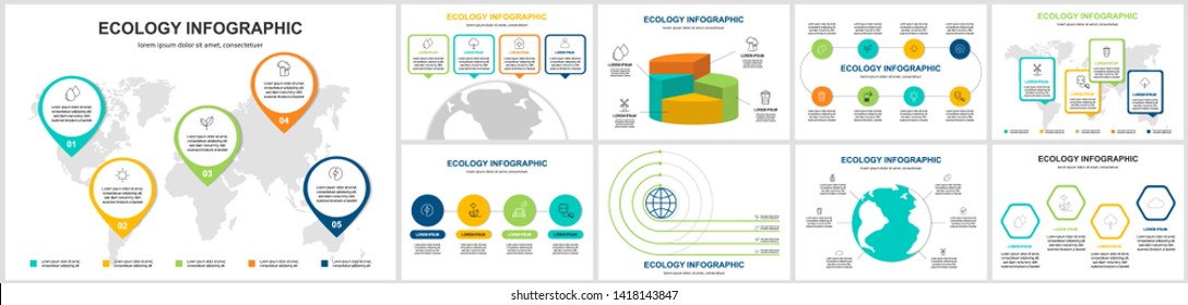 ecology info graphics collection - sustainable concept - charts, symbols, graphic elements