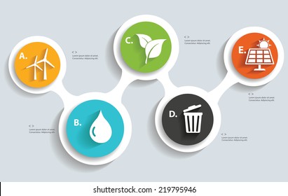 Ecology info graphics design,clean vector