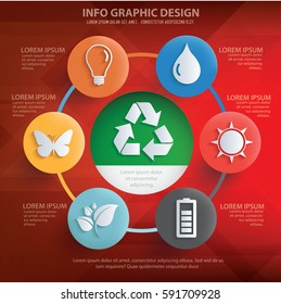 Ecology info graphics design,clean vector