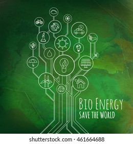 Ecology Infographic. Bio Energy