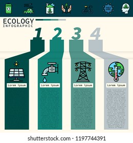 ecology infographic design.abstract 4 step prasentation template,vector illustration