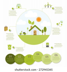 ecology infographic elements, Can be used for workflow layout, banner, diagram, web design, timeline, info chart, statistic  brochure template. vector illustration