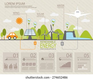 ecology infographic elements, Can be used for workflow layout, banner, diagram, web design, timeline, info chart, statistic  brochure template. vector illustration