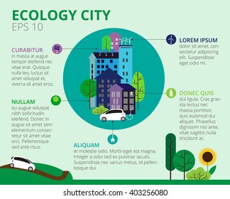 Ecology infographic elements. Electronic car. Can be used for background, layout, banner, diagram, web design, brochure template. Vector illustration