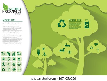 Ilustración vectorial de elementos informativos de ecología