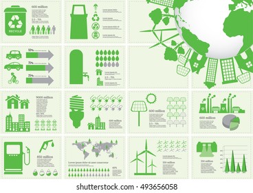 Ecology Infographic Elements Vector Illustration